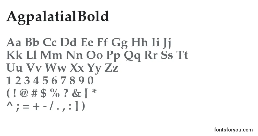 Czcionka AgpalatialBold – alfabet, cyfry, specjalne znaki