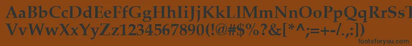 フォントAgpalatialBold – 黒い文字が茶色の背景にあります