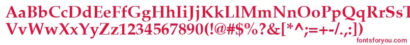 フォントAgpalatialBold – 白い背景に赤い文字