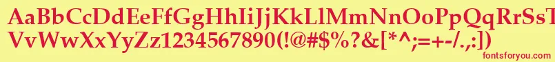 AgpalatialBold-Schriftart – Rote Schriften auf gelbem Hintergrund