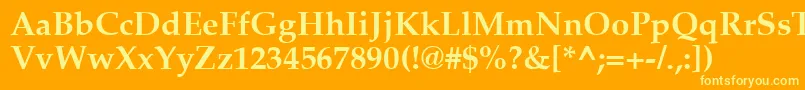 フォントAgpalatialBold – オレンジの背景に黄色の文字