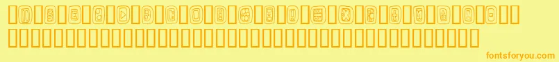 フォントNaturalSigns – オレンジの文字が黄色の背景にあります。