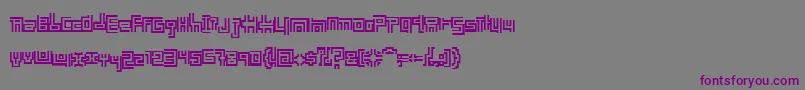フォントEarthPeople – 紫色のフォント、灰色の背景