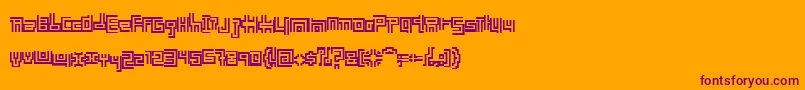 EarthPeople-fontti – violetit fontit oranssilla taustalla