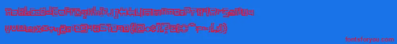 フォントEarthPeople – 赤い文字の青い背景