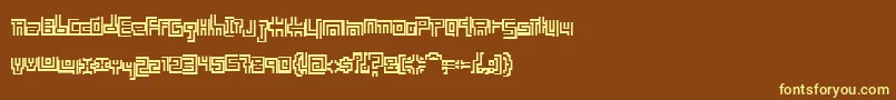 Шрифт EarthPeople – жёлтые шрифты на коричневом фоне