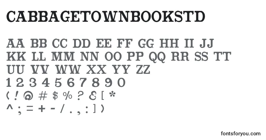 Czcionka Cabbagetownbookstd – alfabet, cyfry, specjalne znaki