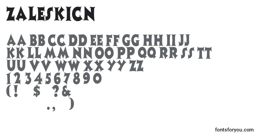 Fuente Zaleskicn - alfabeto, números, caracteres especiales