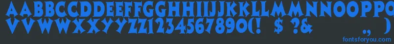 Zaleskicn Font – Blue Fonts on Black Background