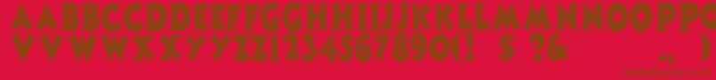 Zaleskicn Font – Brown Fonts on Red Background