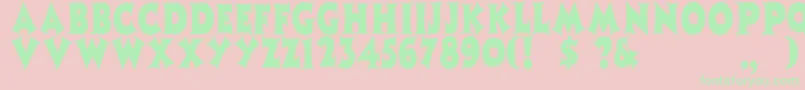 Zaleskicn Font – Green Fonts on Pink Background