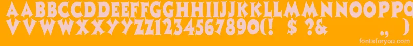 Zaleskicn Font – Pink Fonts on Orange Background