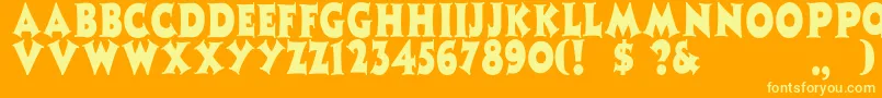 Zaleskicn-Schriftart – Gelbe Schriften auf orangefarbenem Hintergrund