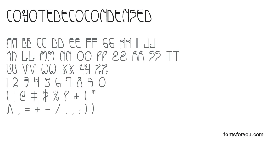 Schriftart CoyoteDecoCondensed – Alphabet, Zahlen, spezielle Symbole