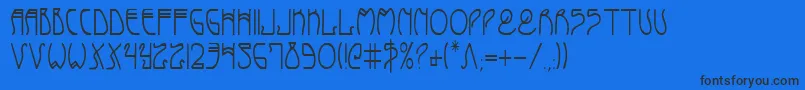 CoyoteDecoCondensed Font – Black Fonts on Blue Background