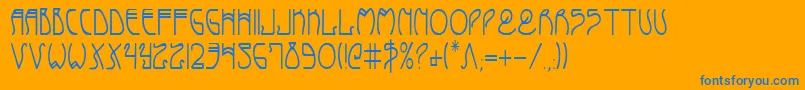 CoyoteDecoCondensed Font – Blue Fonts on Orange Background