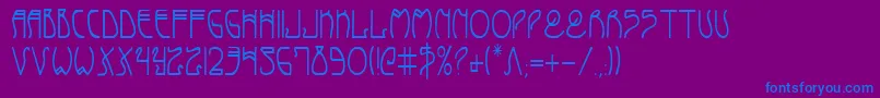 Шрифт CoyoteDecoCondensed – синие шрифты на фиолетовом фоне