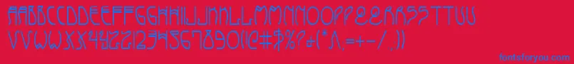 CoyoteDecoCondensed Font – Blue Fonts on Red Background