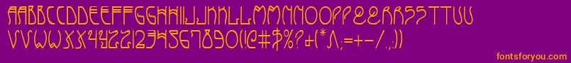 フォントCoyoteDecoCondensed – 紫色の背景にオレンジのフォント