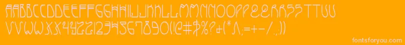 CoyoteDecoCondensed-Schriftart – Rosa Schriften auf orangefarbenem Hintergrund