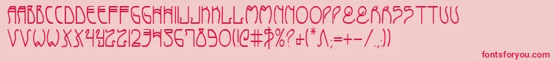 CoyoteDecoCondensed Font – Red Fonts on Pink Background