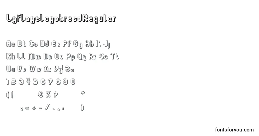 A fonte LgflagelogotresdRegular – alfabeto, números, caracteres especiais