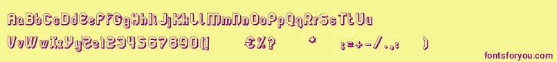 LgflagelogotresdRegular Font – Purple Fonts on Yellow Background