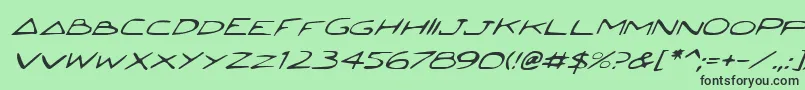 JettaItalic Font – Black Fonts on Green Background