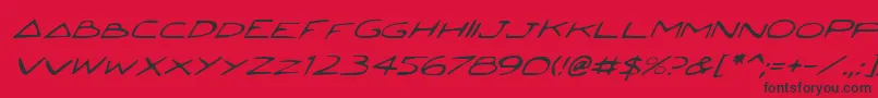 JettaItalic-fontti – mustat fontit punaisella taustalla