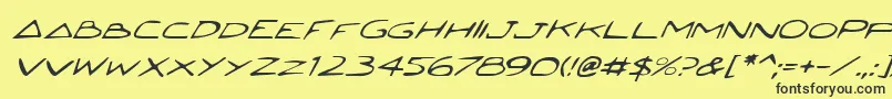 JettaItalic Font – Black Fonts on Yellow Background