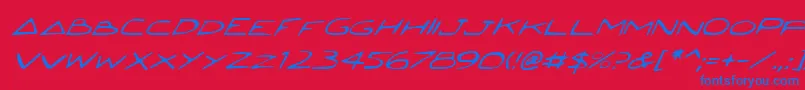 フォントJettaItalic – 赤い背景に青い文字