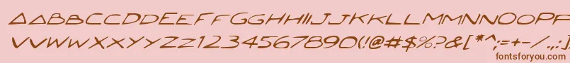 JettaItalic-Schriftart – Braune Schriften auf rosa Hintergrund