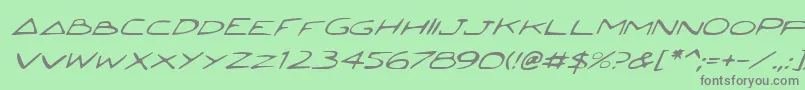 JettaItalic Font – Gray Fonts on Green Background