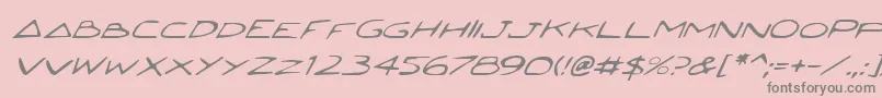 JettaItalic Font – Gray Fonts on Pink Background