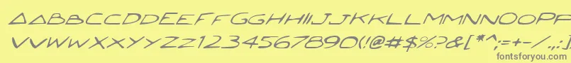 JettaItalic Font – Gray Fonts on Yellow Background