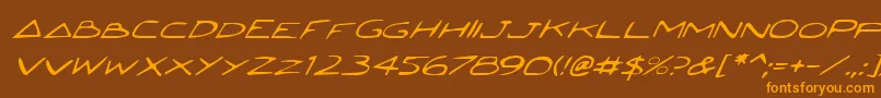 JettaItalic Font – Orange Fonts on Brown Background