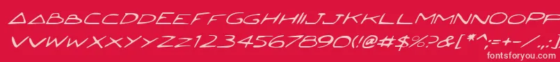 JettaItalic-fontti – vaaleanpunaiset fontit punaisella taustalla
