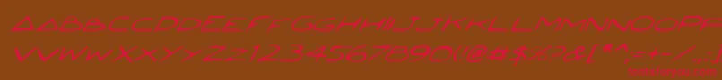 フォントJettaItalic – 赤い文字が茶色の背景にあります。