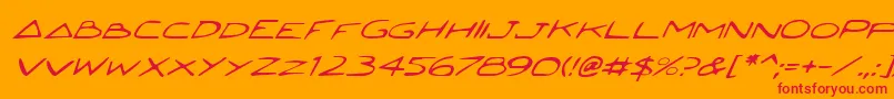 JettaItalic Font – Red Fonts on Orange Background
