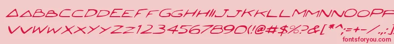 JettaItalic-Schriftart – Rote Schriften auf rosa Hintergrund