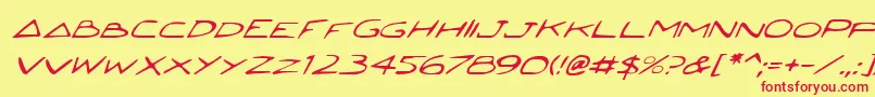 JettaItalic Font – Red Fonts on Yellow Background