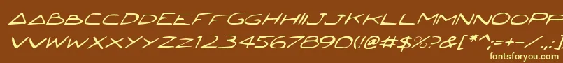 JettaItalic Font – Yellow Fonts on Brown Background