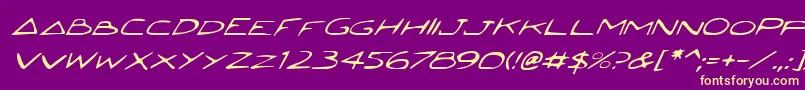 JettaItalic Font – Yellow Fonts on Purple Background