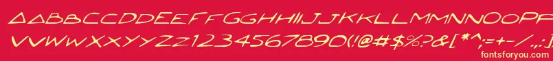 JettaItalic Font – Yellow Fonts on Red Background