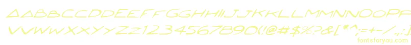JettaItalic Font – Yellow Fonts on White Background