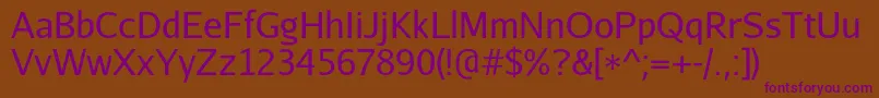 AurulentsansRegular Font – Purple Fonts on Brown Background