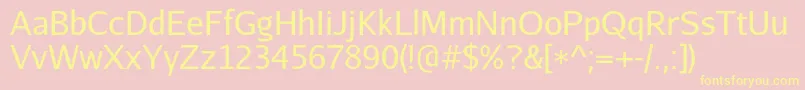 AurulentsansRegular Font – Yellow Fonts on Pink Background