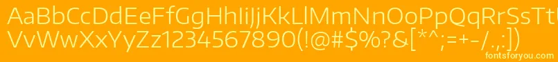 EncodesanswideLight Font – Yellow Fonts on Orange Background