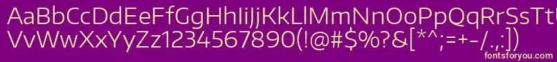 EncodesanswideLight Font – Yellow Fonts on Purple Background