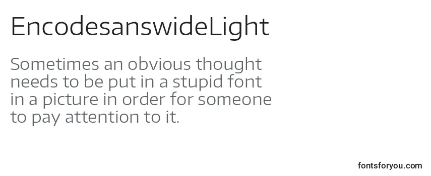 Review of the EncodesanswideLight Font